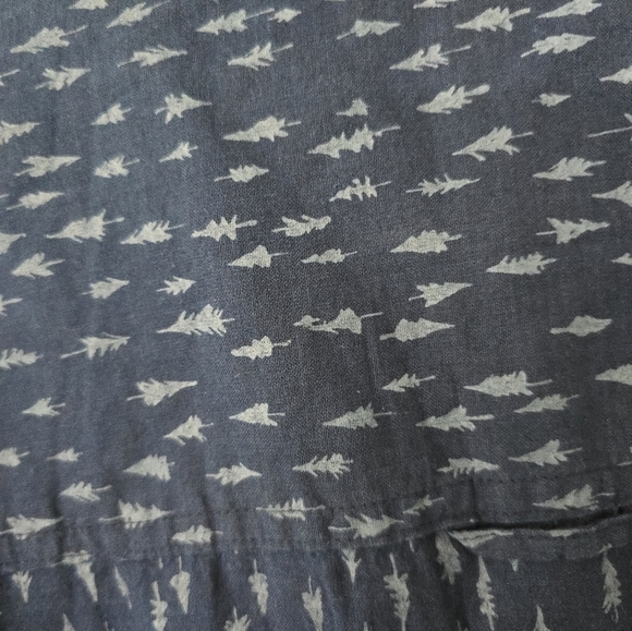 Toad & Co Tree Print Long Sleeve Button Down Shirt Blue Men's XL Slim Fit - Picture 6 of 10
